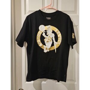 Express Boston Celtics Tee Gold Metallic Logo NBA Limited Edition‎ Men's Small